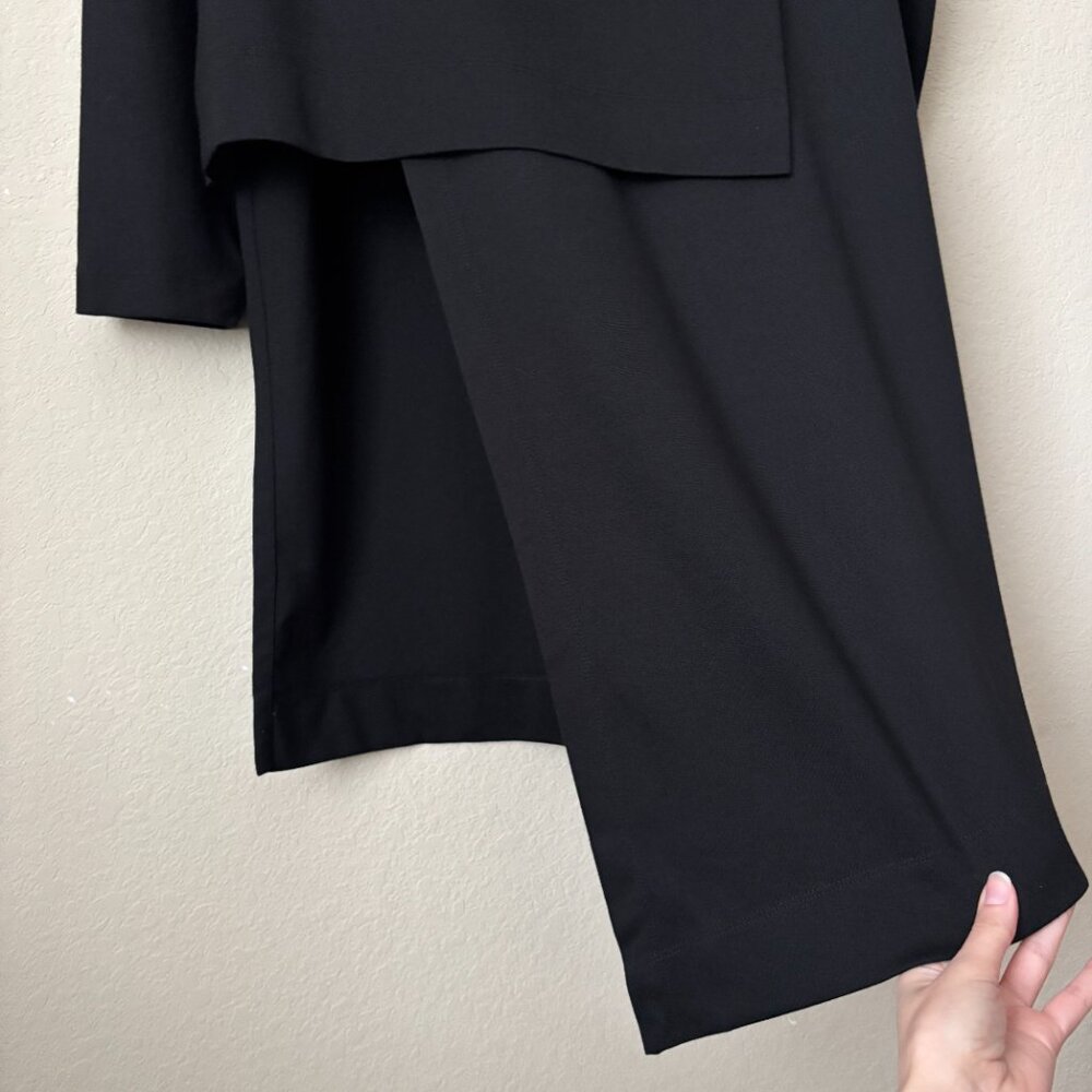 Bryn Walker Pita Modal Ponte Cowl Neck Long Sleeve Asymmetrical Front Peak Tunic - Picture 8 of 13